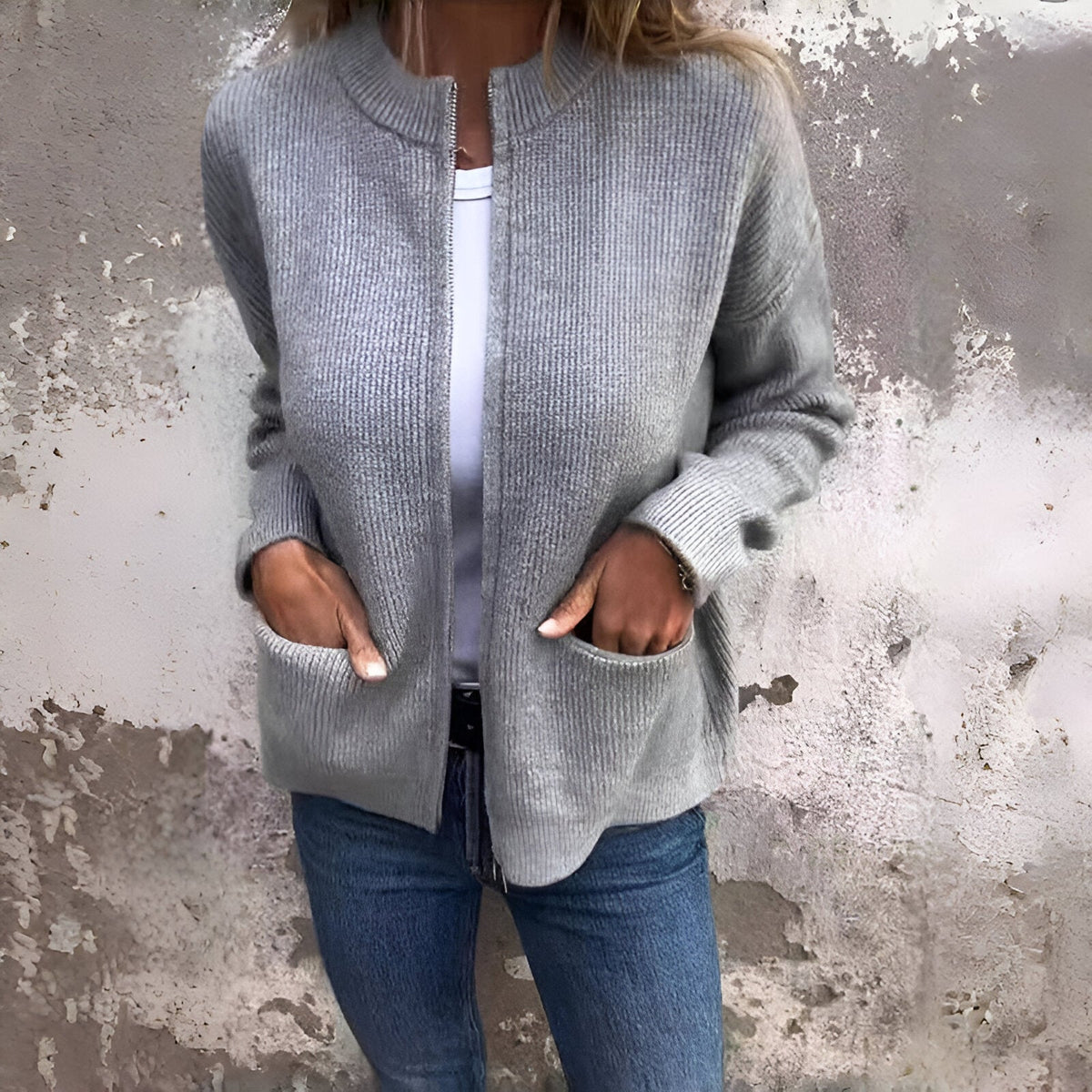 Elise™ - Knitted cardigan with zip and pockets – Humble Dreamland